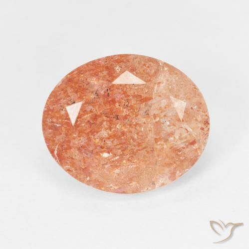 4.38ct Natural Medium Light-Orange Piedrasol, Ovalada, Translúcido