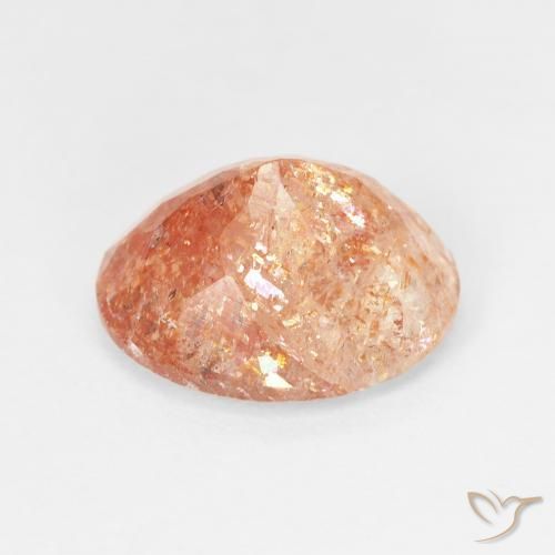 Piedrasol Medium Light-Orange natural de 4.38 ct, Ovalada, Translúcido