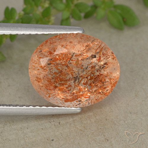 4.37ct Natural Naranja rojizo Piedrasol, Ovalada, Translúcido, Photo A
