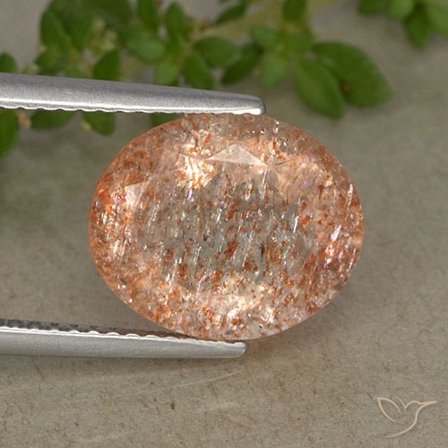 Piedra sol naranja natural de 4,37 ct, corte óvalo, translúcido