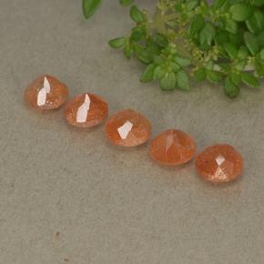 Gemas de piedra sol naranja natural de 2,73 ct, corte redondo, translúcido