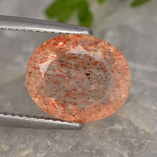 4.55ct Natural Naranja claro medio Piedrasol, Ovalada, Translúcido