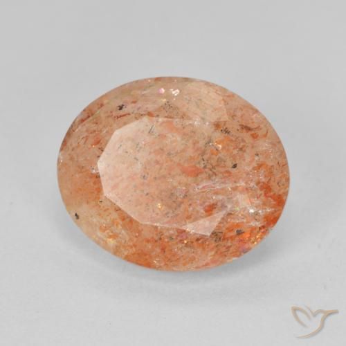 4.02ct Natural Naranja rojizo Piedrasol, Ovalada, Translúcido