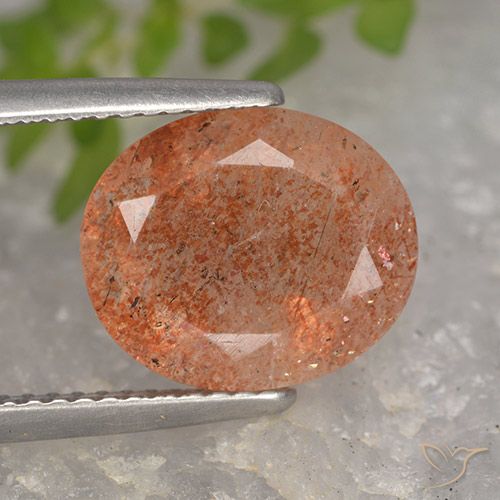 4.27ct Natural Naranja medio Piedrasol, Ovalada, Translúcido
