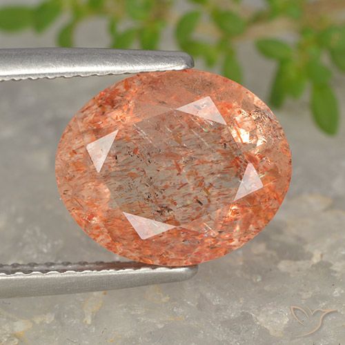 4.73ct Natural Naranja claro medio Piedrasol, Ovalada, Translúcido