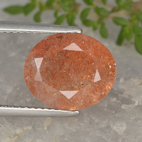 Piedra sol naranja natural de 3,94 ct, corte óvalo, translúcido