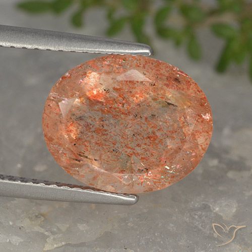 4.19ct Natural Naranja claro Piedrasol, Ovalada, Translúcido
