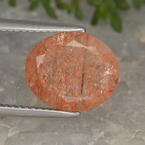 3.97ct Natural Naranja rojizo Piedrasol, Ovalada, Translúcido