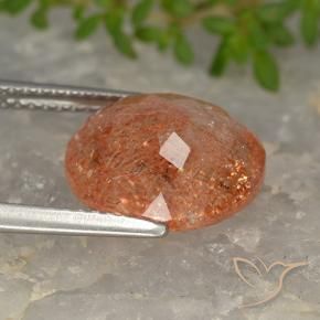 Piedrasol Naranja pomelo natural de 4.34 ct, Ovalada, Translúcido