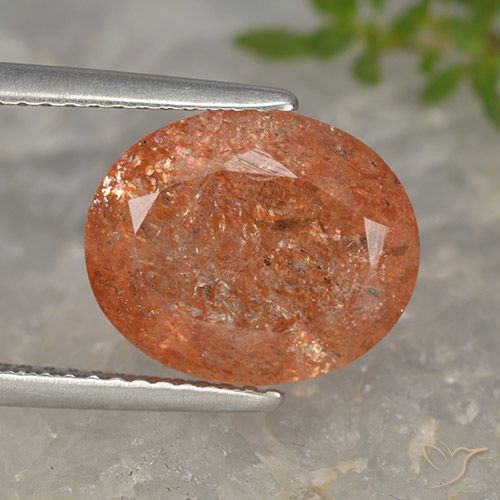 4.54ct Natural Naranja rojizo Piedrasol, Ovalada, Translúcido, Photo A