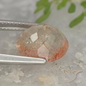Piedrasol Naranja tigre claro natural de 5.09 ct, Ovalada, Translúcido