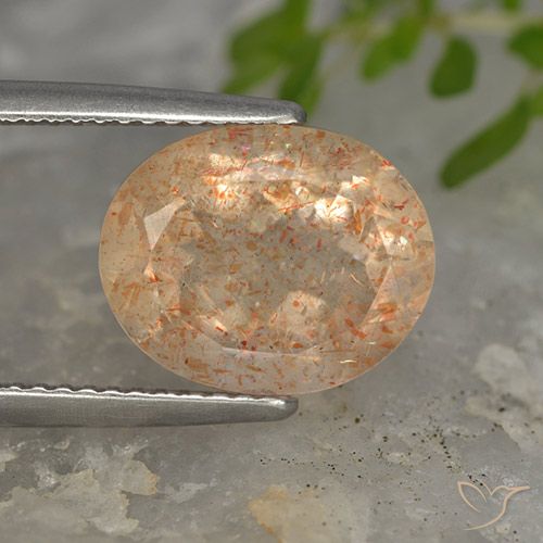5.02ct Natural Naranja claro Piedrasol, Ovalada, Translúcido