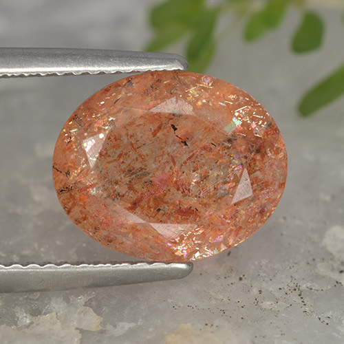 Piedra sol naranja natural de 4,03 ct, corte óvalo, translúcido