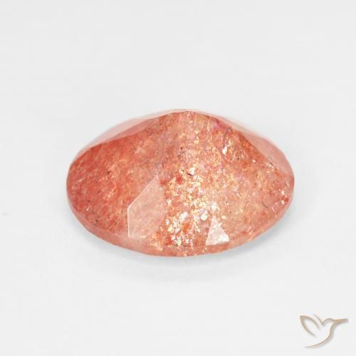 Piedrasol Naranja medio natural de 4.16 ct, Ovalada, Translúcido