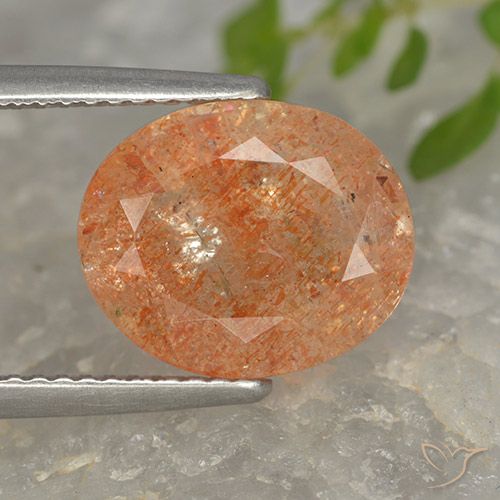 4.32ct Natural Naranja rojizo Piedrasol, Ovalada, Translúcido