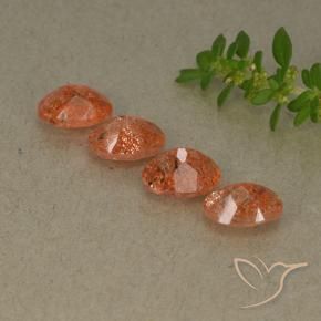 Gemas de Piedrasol Naranja jengibre natural de 3.26 ct, Ovalada, Translúcido