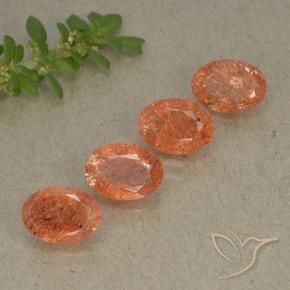 Gemas de Piedrasol Naranja pomelo natural de 2.81 ct, Ovalada, Translúcido