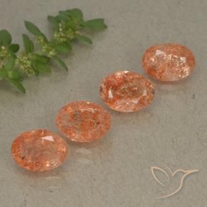 Gemas de Piedrasol Naranja pomelo natural de 2.95 ct, Ovalada, Translúcido