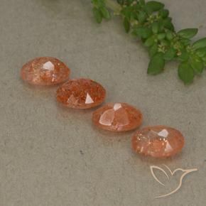 Gemas de Piedrasol Naranja pomelo natural de 3.22 ct, Ovalada, Translúcido