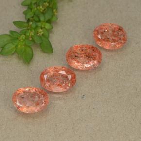 Gemas de piedra sol naranja natural de 2,78 ct, corte óvalo, translúcido