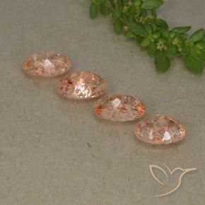 Gemas de Piedrasol Naranja claro natural de 2.78 ct, Ovalada, Translúcido