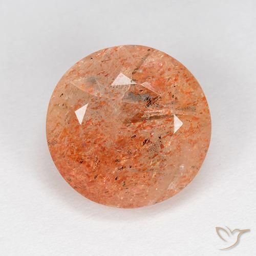 5.13ct Natural Naranja claro medio Piedrasol, Redondo, Translúcido