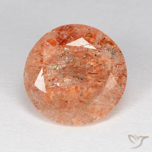 4.06ct Natural Naranja jengibre Piedrasol, Redondo, Translúcido