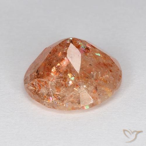 Piedrasol Naranja jengibre natural de 4.06 ct, Redondo, Translúcido