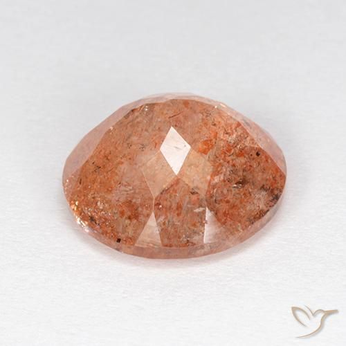 Piedrasol Naranja jengibre natural de 4.21 ct, Redondo, Translúcido