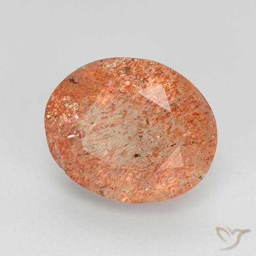 Piedrasol Naranja jengibre natural de 3.34 ct, Ovalada, Transparente