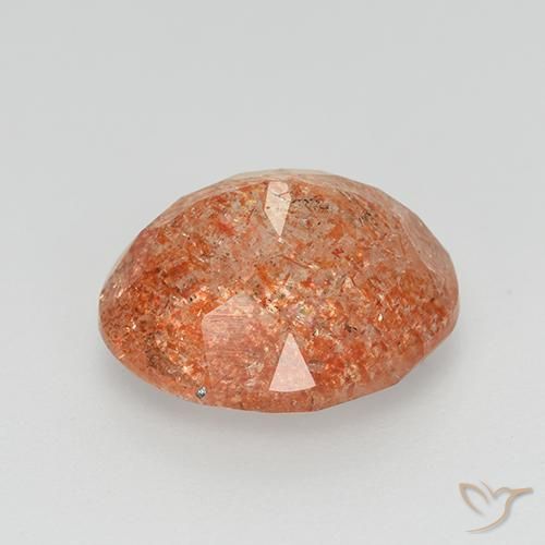 Piedrasol Naranja jengibre natural de 3.34 ct, Ovalada, Transparente
