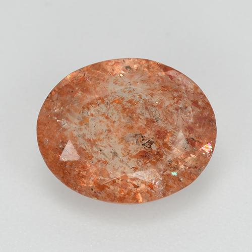 Piedra sol naranja natural de 3,32 ct, corte óvalo, transparente
