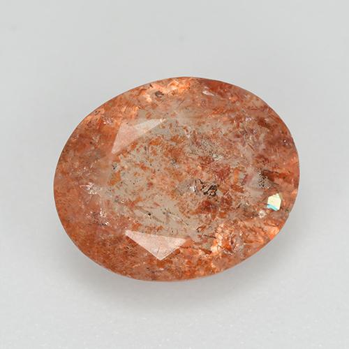 Piedra sol naranja natural de 3,32 ct, corte óvalo, transparente