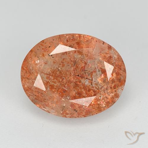 3.84ct Natural Naranja medio Piedrasol, Ovalada, Transparente