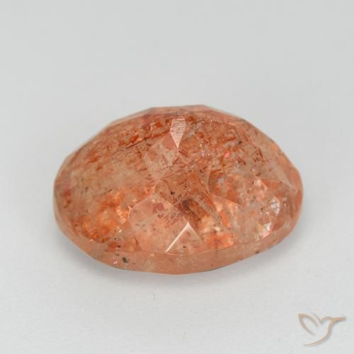 Piedrasol Naranja medio natural de 3.84 ct, Ovalada, Transparente