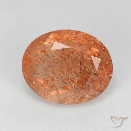 3.51ct Natural Naranja cálido Piedrasol, Ovalada, Transparente