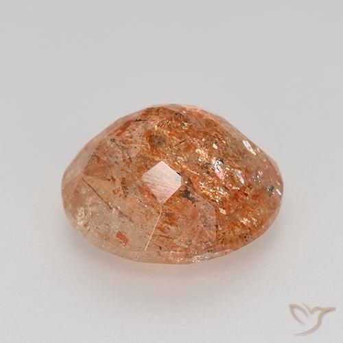 Piedrasol Naranja medio natural de 4.17 ct, Redondo, Translúcido