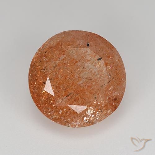 Piedrasol Naranja pomelo natural de 5.92 ct, Redondo, Translúcido