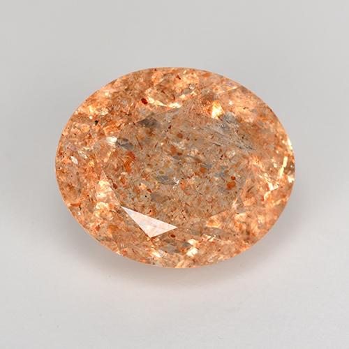 Piedra sol naranja natural de 4,91 ct, corte óvalo, translúcido