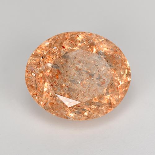 Piedra sol naranja natural de 4,91 ct, corte óvalo, translúcido