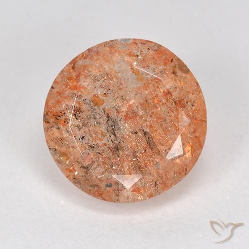 4.40ct Natural Naranja claro medio Piedrasol, Redondo, Translúcido