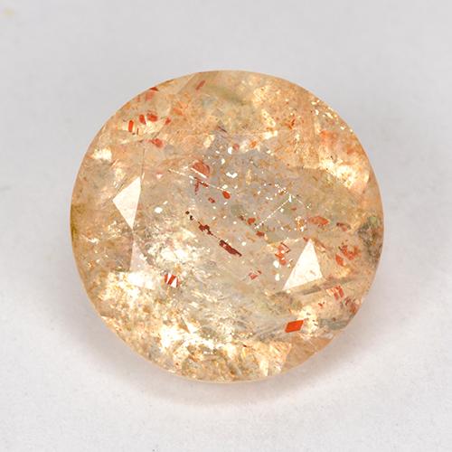 Piedrasol Naranja natural de 4.05 ct, Corte Redondo, Transparente