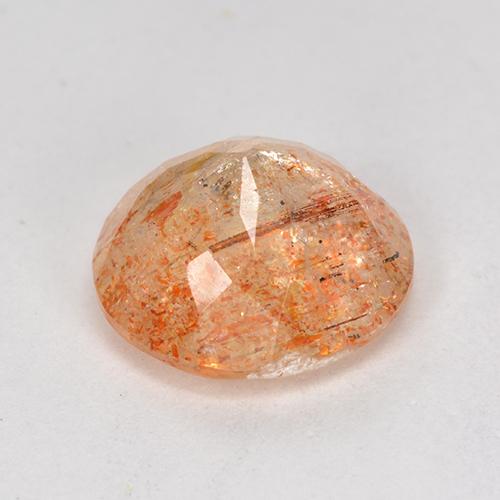 Piedra sol naranja natural de 4,21 ct, corte redondo, translúcido