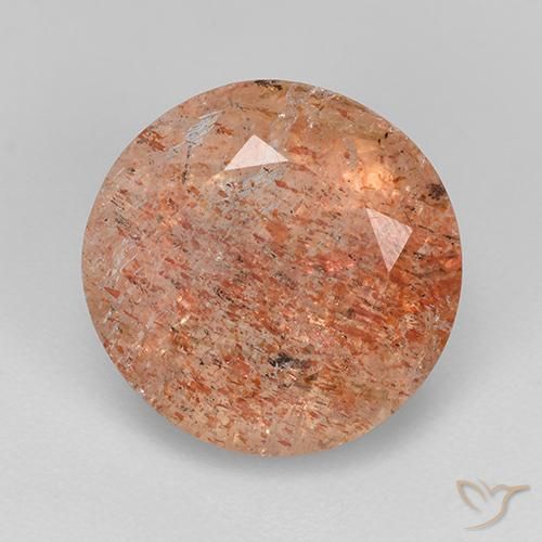 4.33ct Natural Naranja medio Piedrasol, Redondo, Translúcido