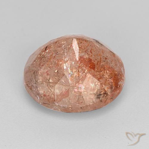 Piedrasol Naranja medio natural de 4.33 ct, Redondo, Translúcido