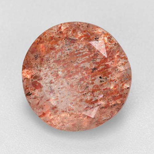 Piedra sol naranja natural de 3,76 ct, corte redondo, translúcido