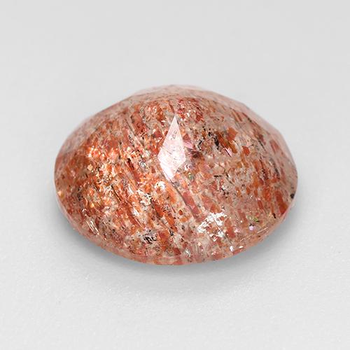 Piedra sol naranja natural de 3,76 ct, corte redondo, translúcido