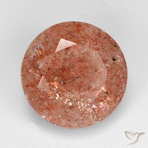 Piedrasol Naranja cálido natural de 4.72 ct, Redondo, Translúcido