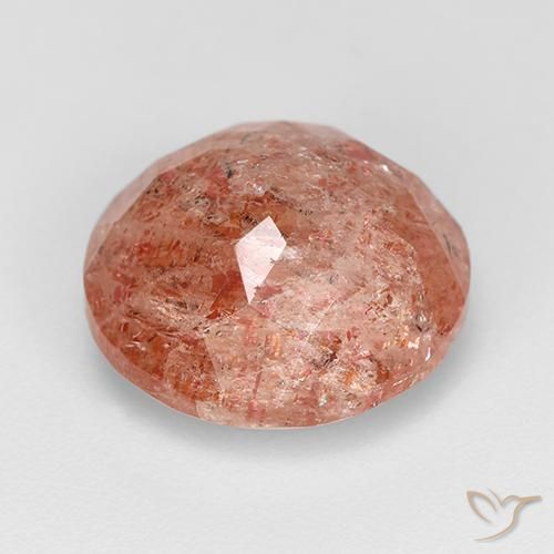 Piedrasol Naranja cálido natural de 4.72 ct, Redondo, Translúcido