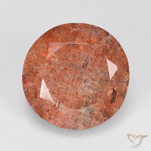 4.80ct Natural Naranja cálido Piedrasol, Redondo, Translúcido, Photo A